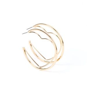 New Gold hoops with inside heart